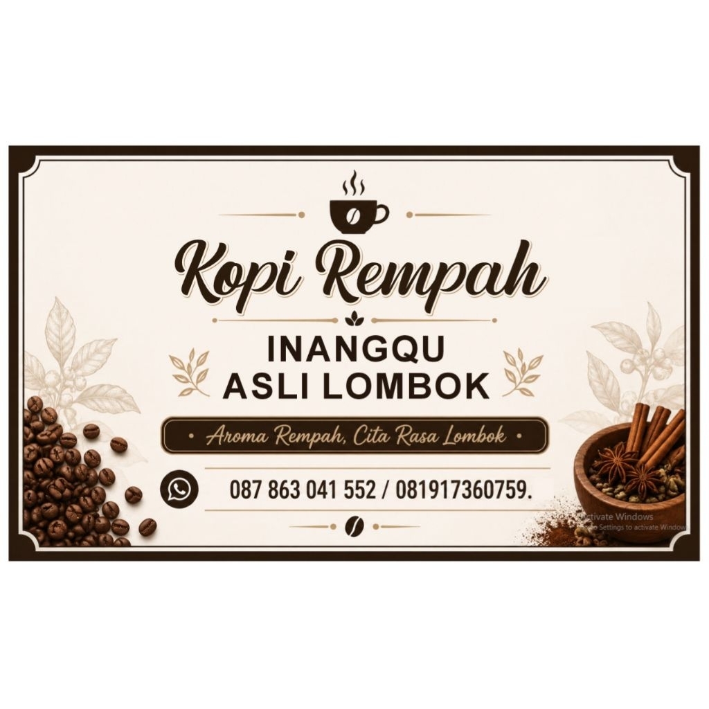 KOPI REMPAH INANGQU ASLI LOMBOK