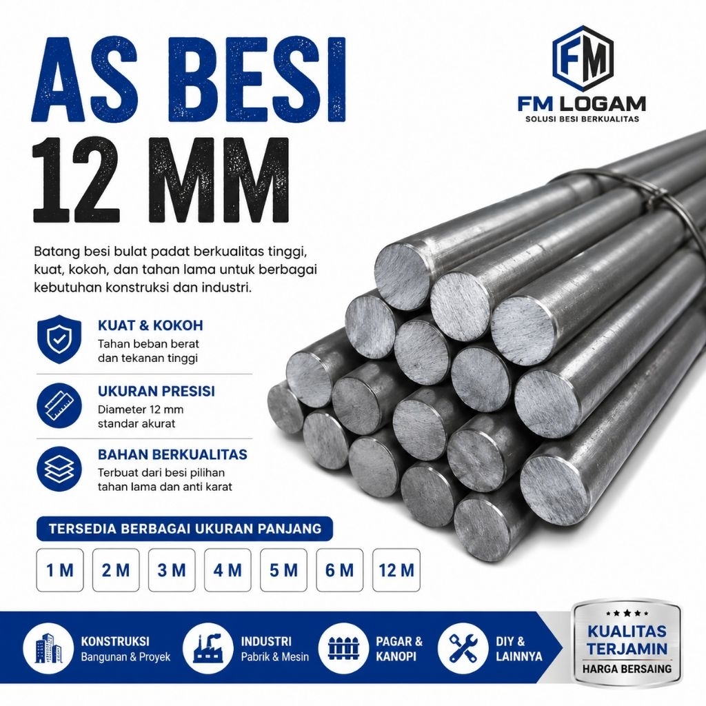 AS Besi 12mm Panjang 170 cm