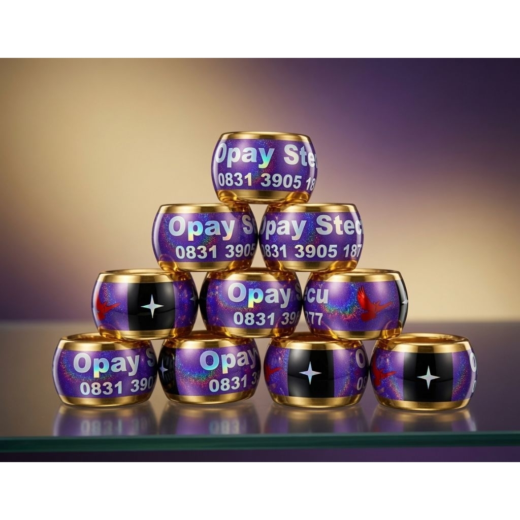Ring burung merpati donat mk gold hologram  costum