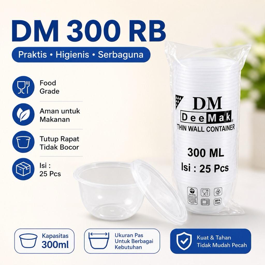 [25 pcs] Thinwall DM 300 RB / Mangkok Plastik Bulat 300ml