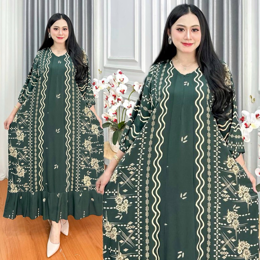 Soraya Dress Daster Jumbo LD 130 Lengan 3/4 Kain Rayon