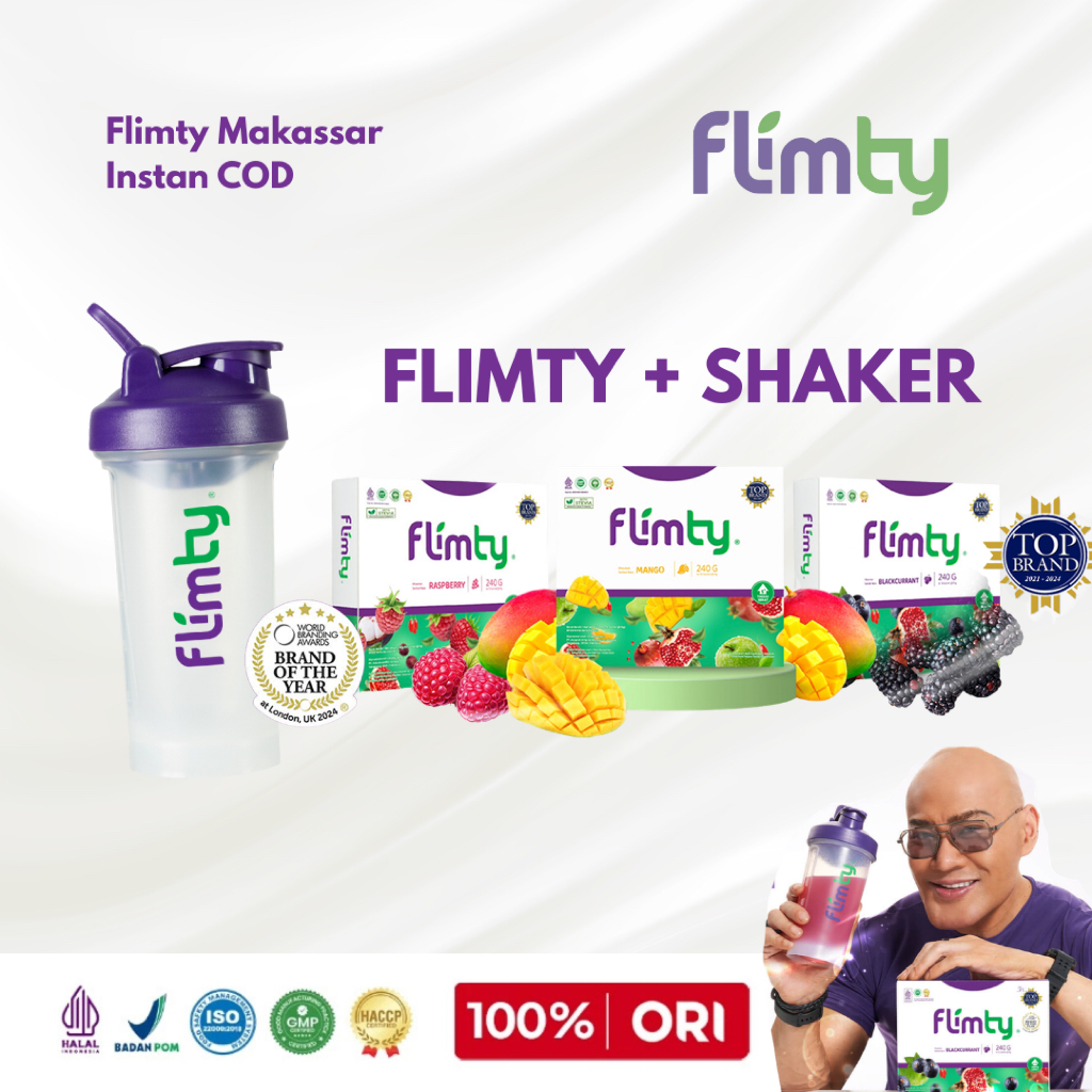 Flimty Blackcurrant Raspberry Mangga dan Shaker Bahan Tebal Kokoh Ready Makassar