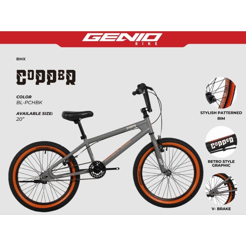 Sepeda Bmx Genio Copper Size 20Inch Sepeda BMX Copper 20 inch Genio COPPER