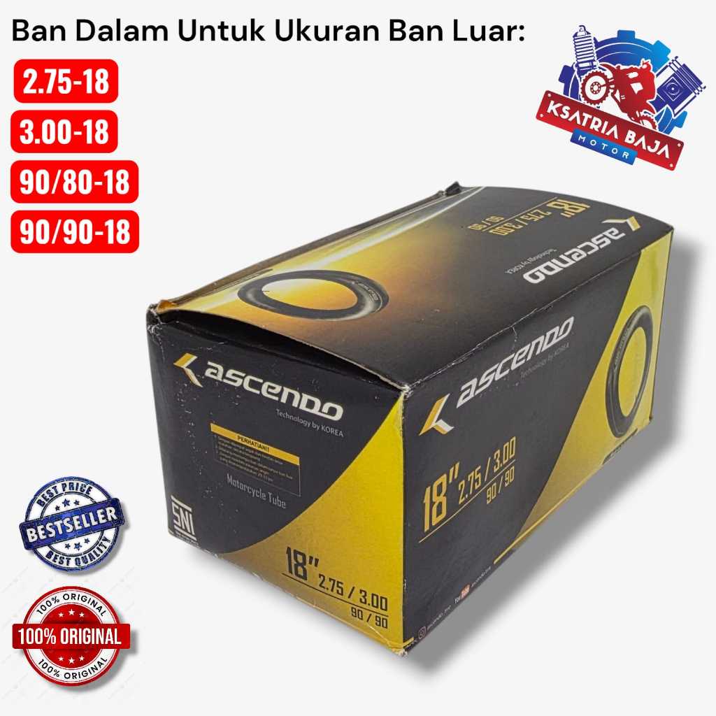 BAN DALAM MOTOR 2.75/3.00-18 ASCENDO - 80/100-18 RING 18 ASCENDO