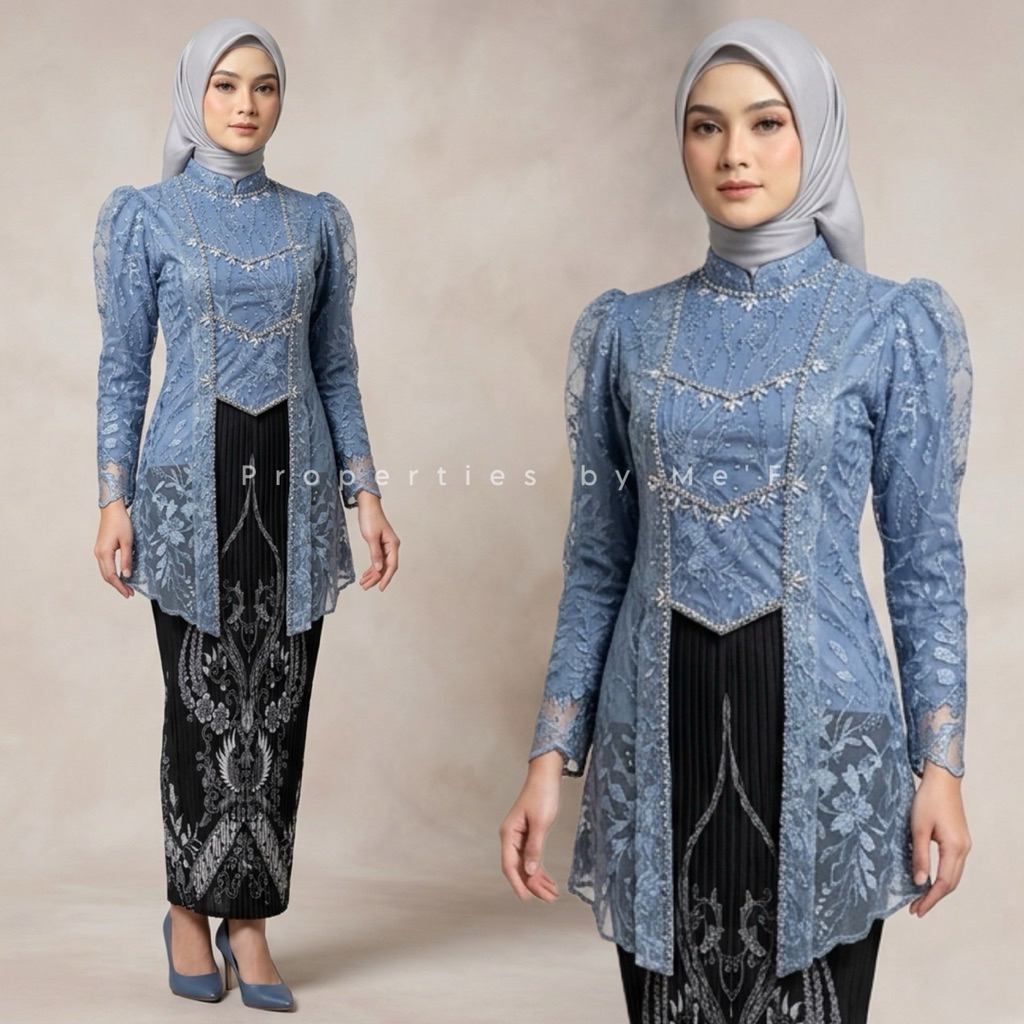 Setelan Kebaya Modern Kutu Baru Payet Outfit Kebaya Wisuda Model Hijab - Kebaya Pesta Modern - Kebay