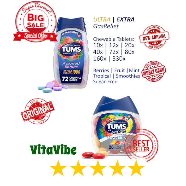 TUMS | Permen | Ultra | Extra | Asam Lambung | Maag | Gerd | Gas Relief | SugarFree | Chewy