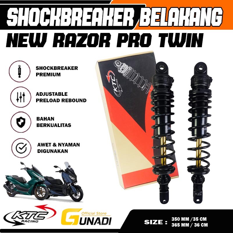 Shock Breaker KTC Racing Ori Razor Pro New 2025 PCX160 PCX150 Non Tabung 350mm & 365mm