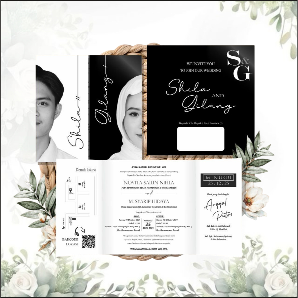 Undangan Premium Murah Custom Lipat Glossy