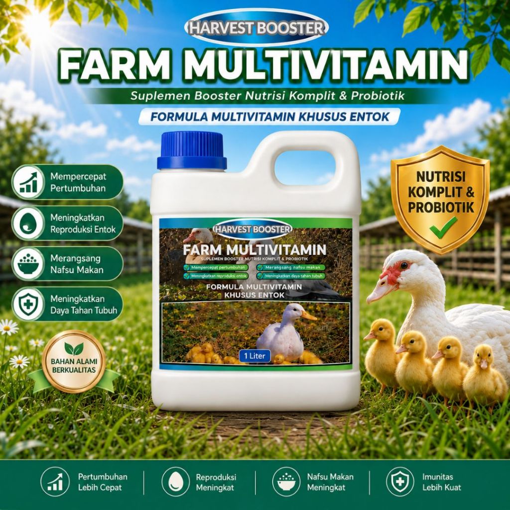 Harvest Booster - Farm Multivitamin Khusus Entok | Vitamin Entok Cepat Besar / Penggemuk Entok / Sup
