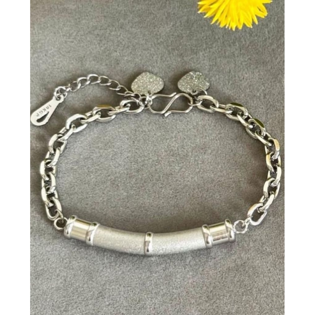 Gelang titanium putih bambu