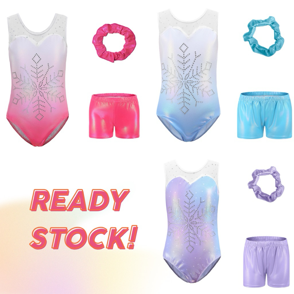[READY STOCK] Tiny Queens SS-21 Gymnastic Leotard Anak Import/Baju Senam Gymnastic Anak Perempuan/Ki