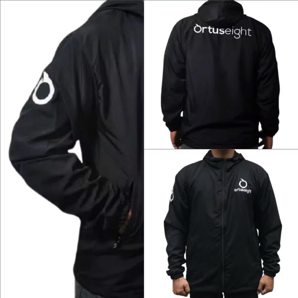 JAKET PARASUT ORTUS ORTUSEIGHT PREMIUM LOGO BORDIR JAKET PARASUT ORTUSEIGHT JACKET WINDRUNNER BAHAN 