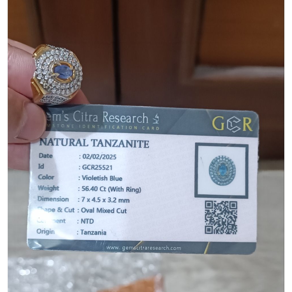 Natural Tanzanite Ring 7 kunsar + Memo NTD