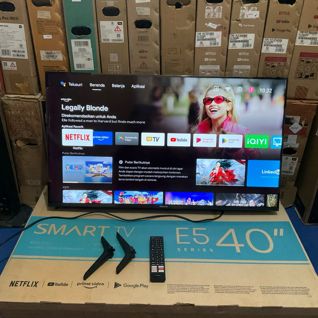 TV LED SECOND berkualiatas 40 inch HISENSE android tv SEGEL like new