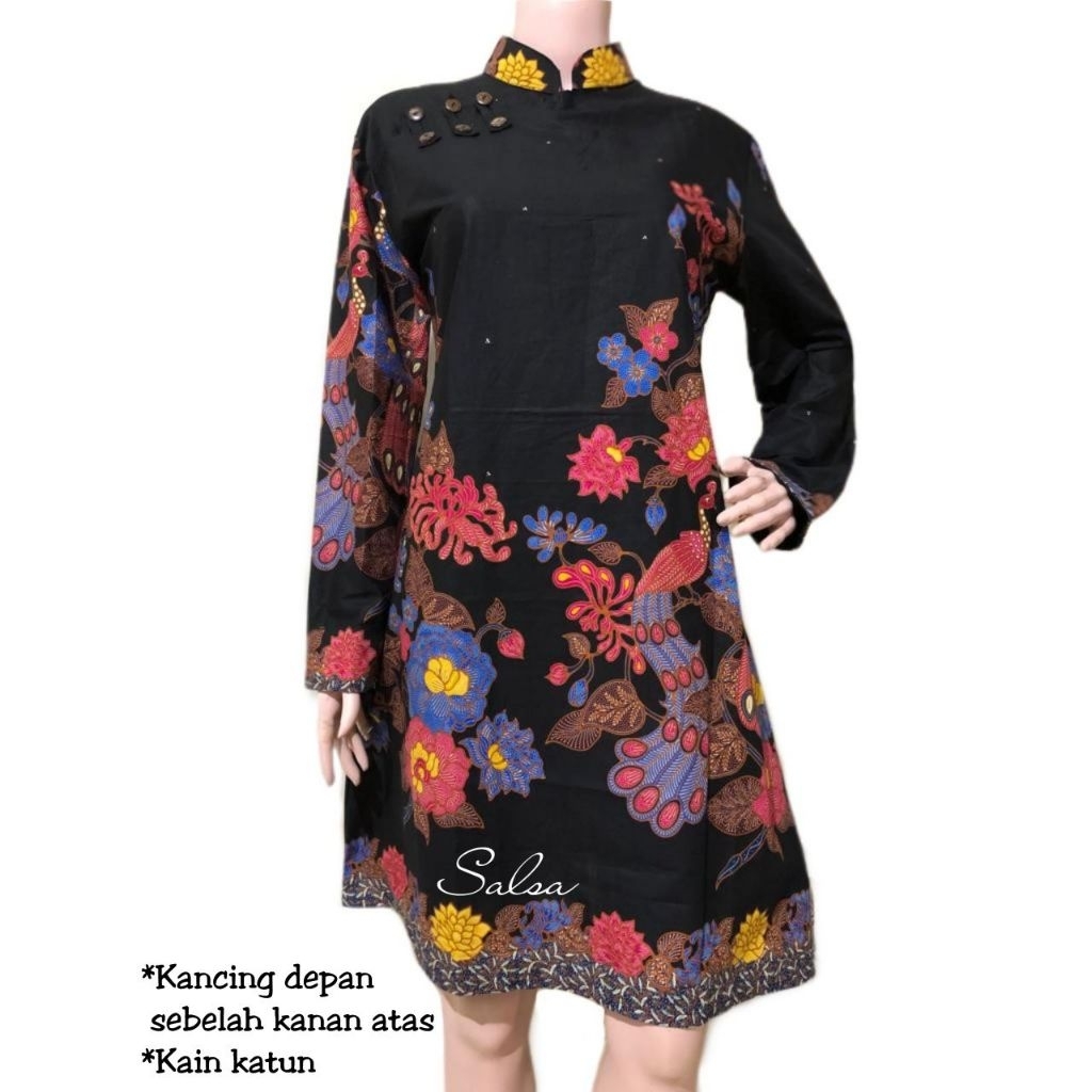 Atasan Baju Batik Tunik Kantor Modern Batik Pekalongan Seragam Model Kekinian