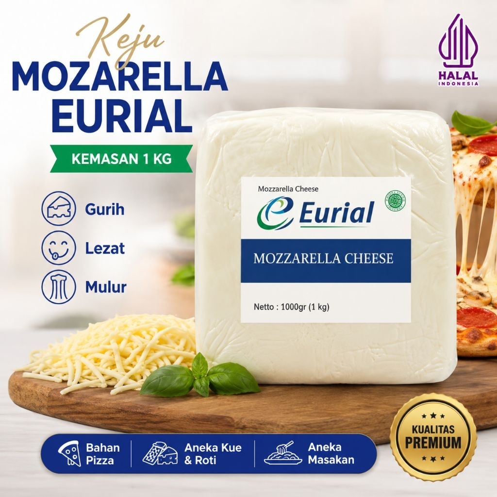 Keju Mozarella Eurial 1kg