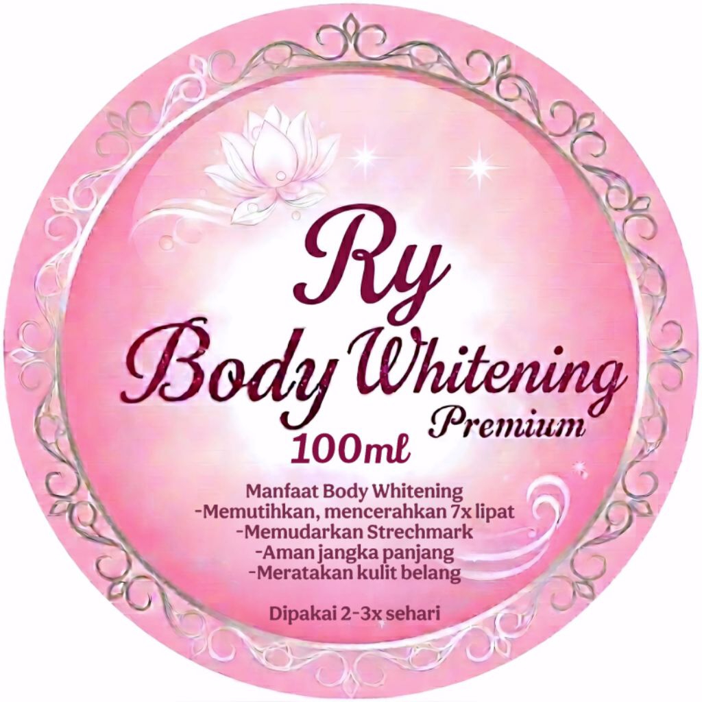 (ISI 100 PCS) STICKER LABEL SKINCARE BODY LOTION HB CUSTOM NAMA