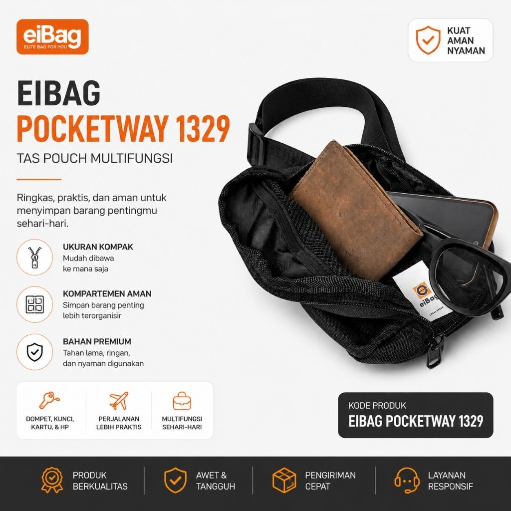 EIBAG-Tas pinggang Tas dada Tas olahraga eibag pocketway 1329