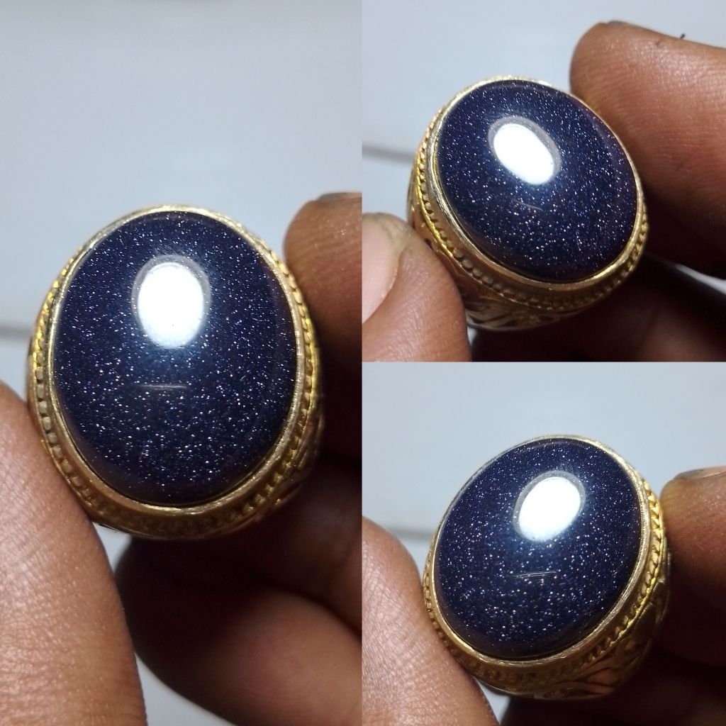 Batu cincin pasir intan biru terong C98