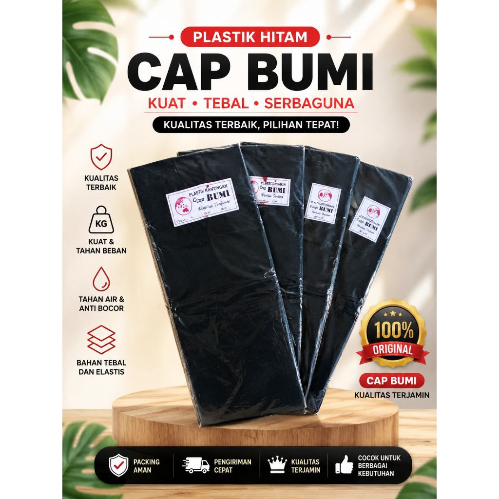 PLASTIK CAP BUMI - Plastik Cap Bumi Hitam Mengkilap