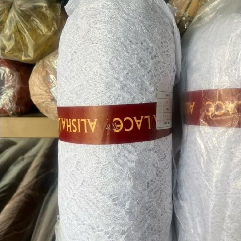BAHAN BROKAT PUTIH, HARGA PERGULUNG /ROL, ISI 60 YAR  BROKAT MURAH