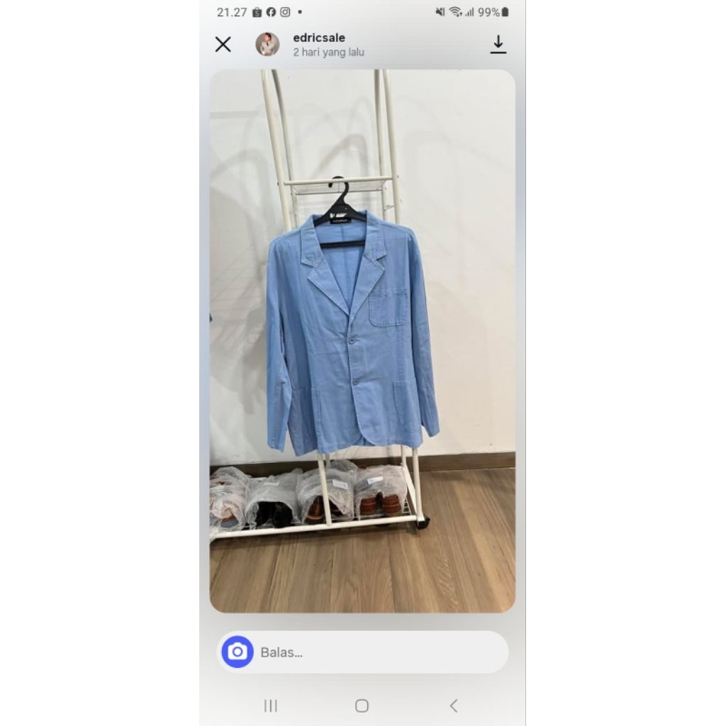 INCERUN Kemeja biru muda