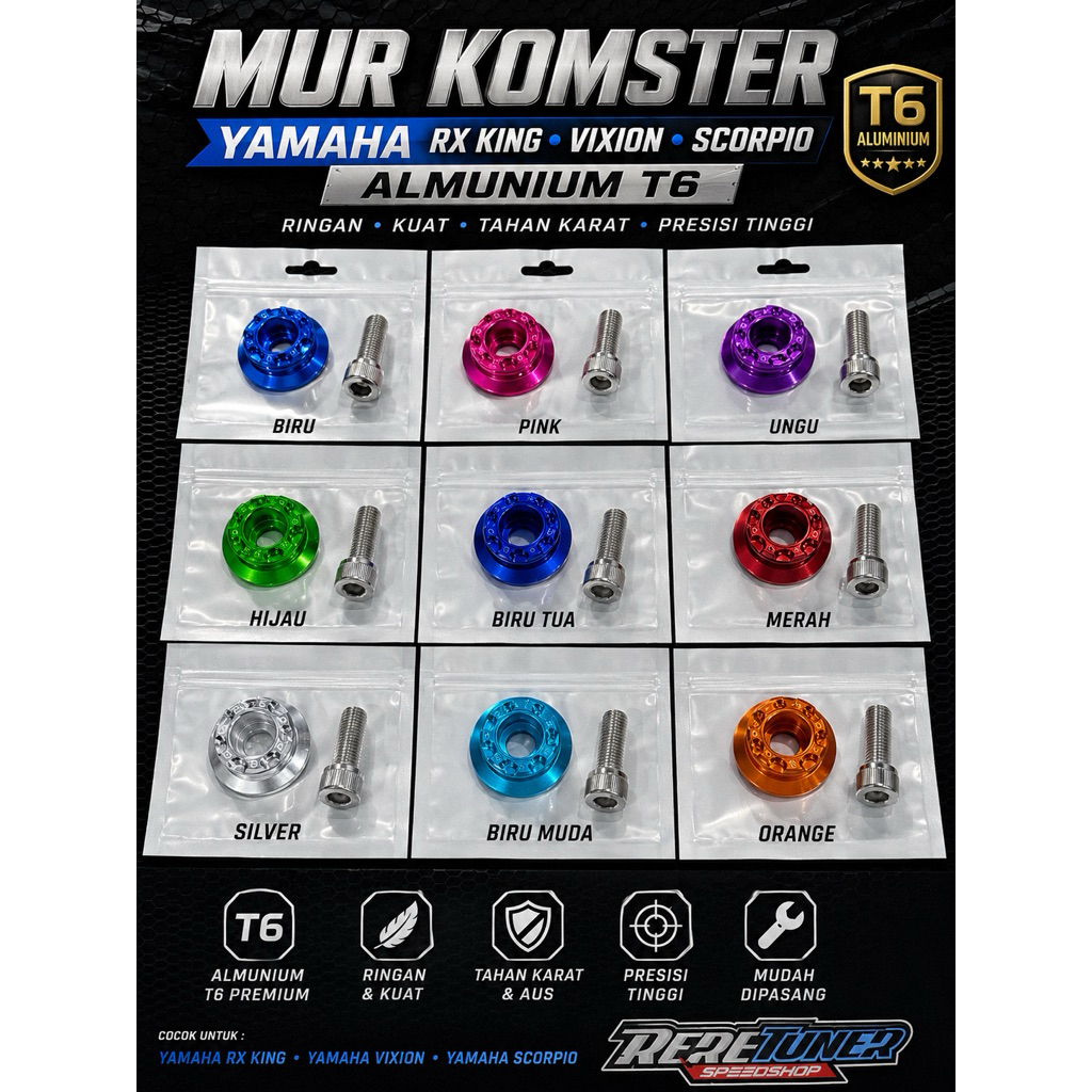 BAUT T ATAS RX KING CNC BAUT KOMSTER BAUT KOMSTIR ATAS VIXION SCORPIO BAUT T ATAS YAMAHA RXKING BAUT