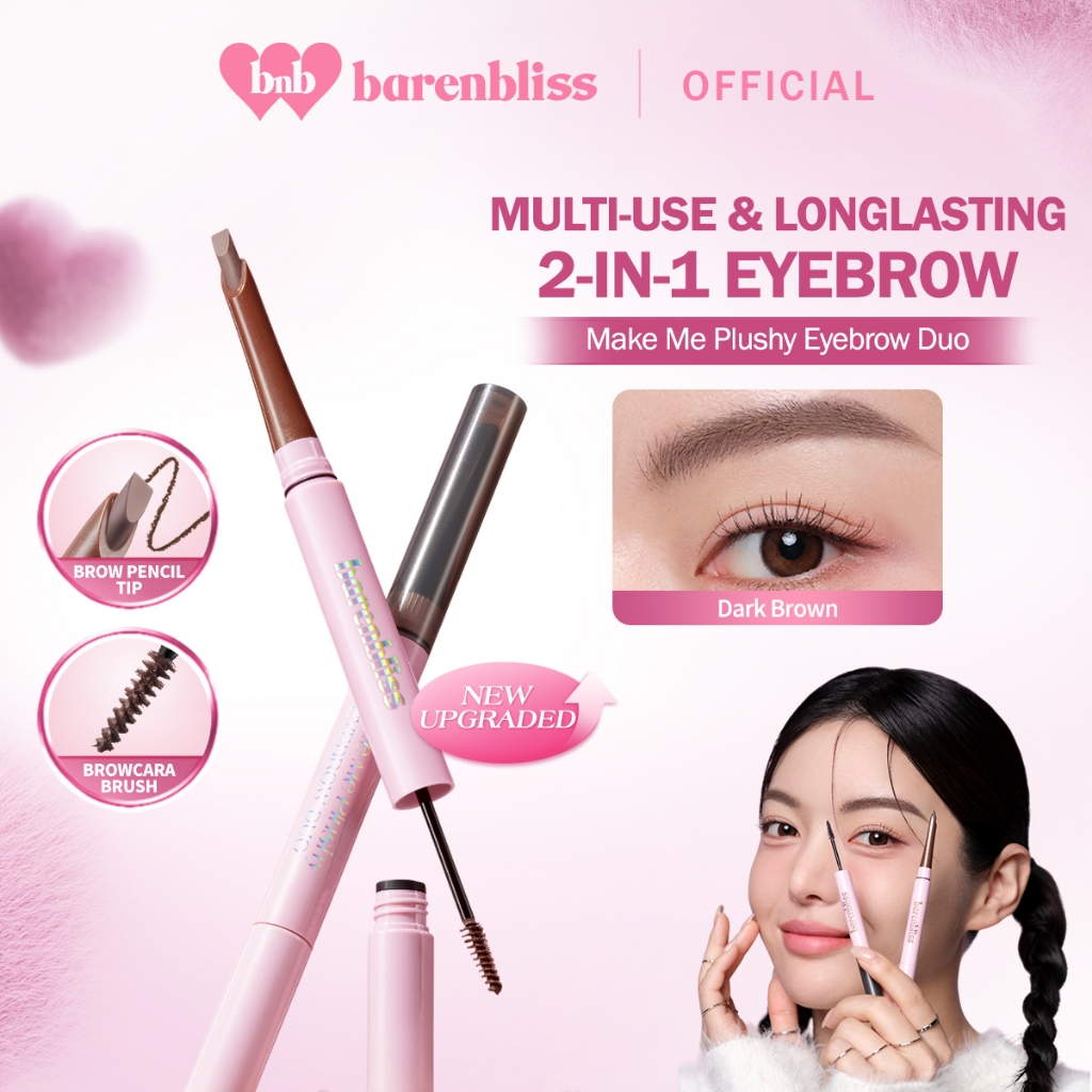 [BEST SELLING] BNB barenbliss Make Me Plushy Eyebrow Duo 2-in-1 Pensil Alis & Browcara 24H Tahan Lam