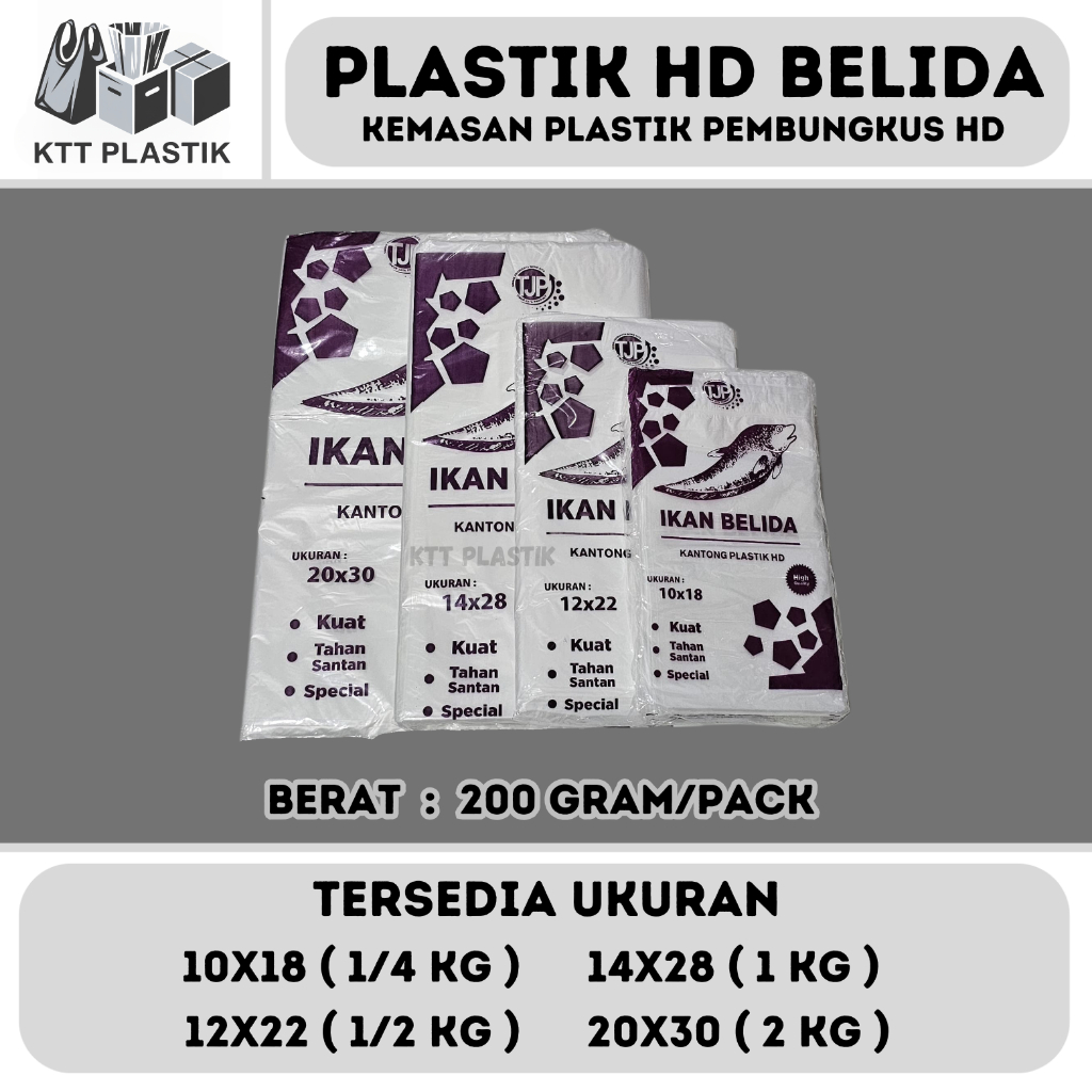 Plastik HD Belida Bening Butek - Plastik Sayur dan Gula - Plastik Kemasan Tebal (1/4KG, 1/2KG, 1KG, 