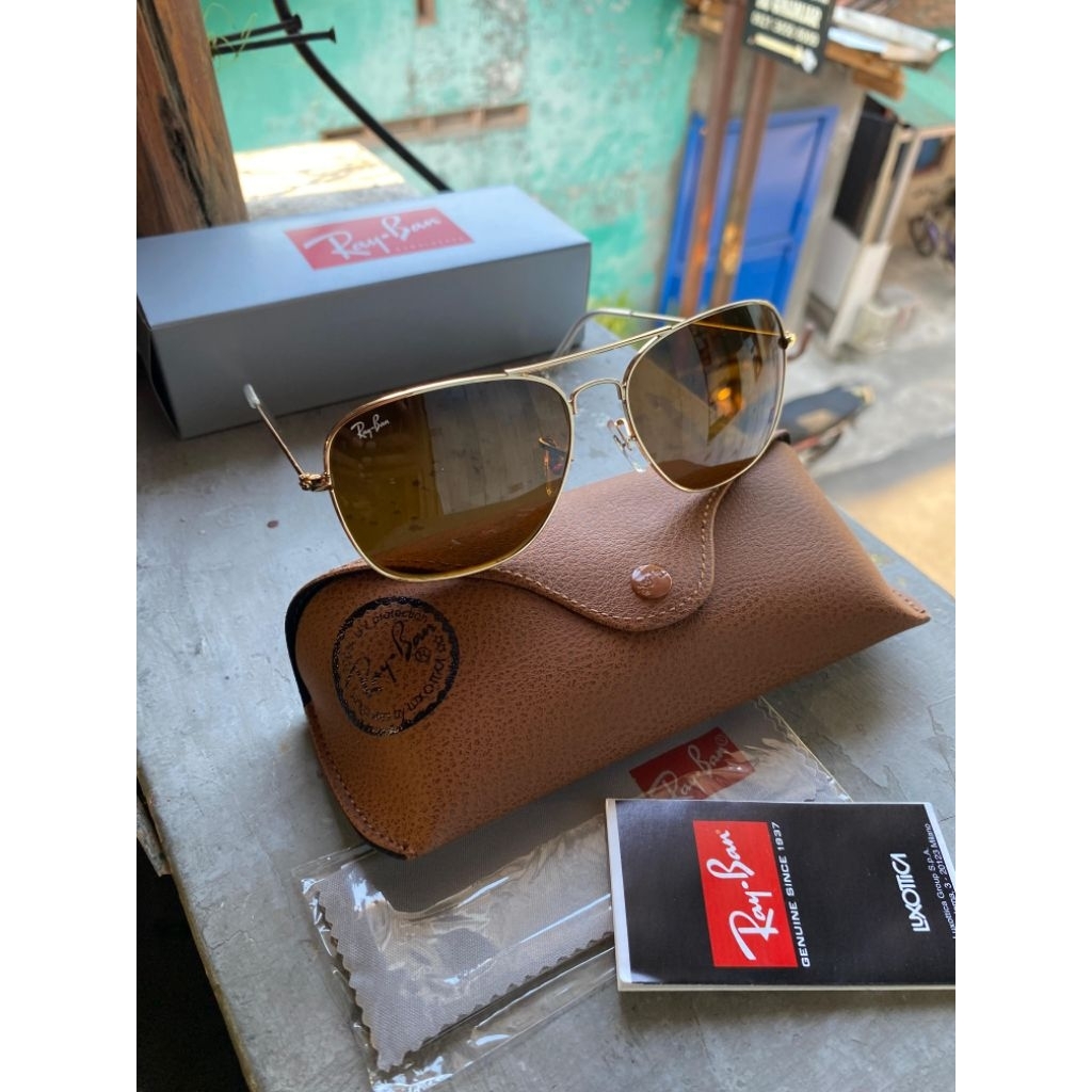 kacamata ray-ban caravan coklat