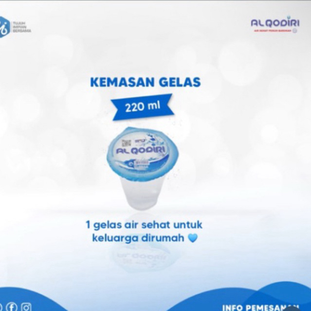 Al Qodiri kartonan air minum gelas 220ml