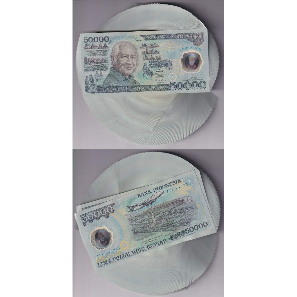 Uang Kuno 50000 Suharto POLIMER 1993 UNC/GRESS