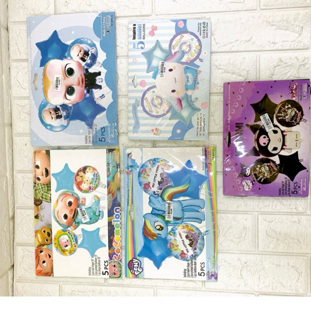 balon foil karakter set cinamoroll, kuromi, coocmelon, baby boss, minecraft, roblox, astronot, froze
