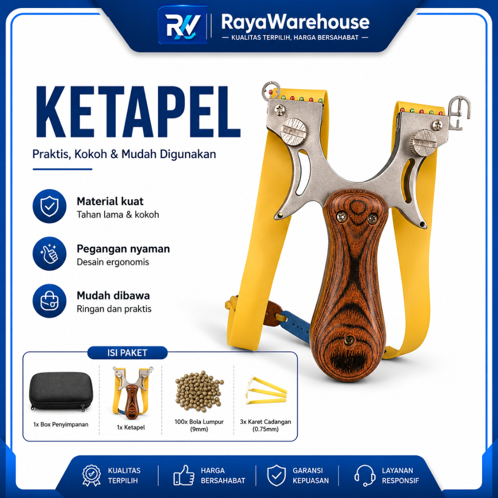 Ketapel Metal Slingshot Catapult Alat Berburu Hunting Ikan Bahan Logam Pegangan Ergonomis
