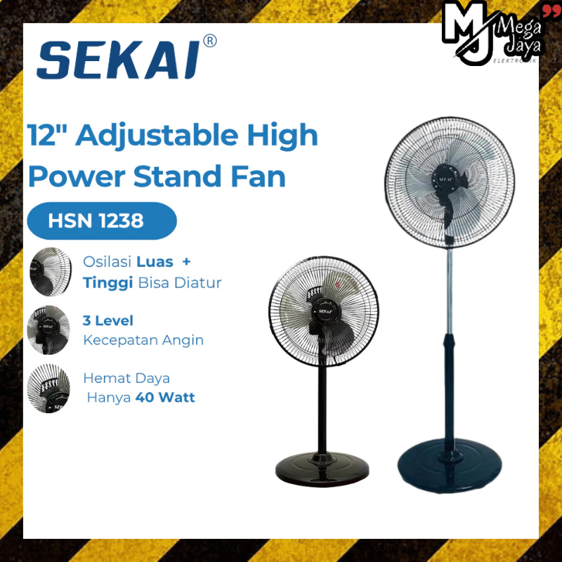 KIPAS ANGIN BERDIRI SEKAI HSN 1238 12 INCH / GARANSI RESMI