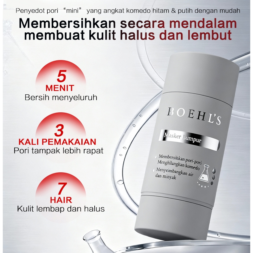 BOEHL‘s Masker Lumpur Pengontrol Minyak Pelembab dan Pembersih 40g-Masker Oles Pembersihan Mendalam 