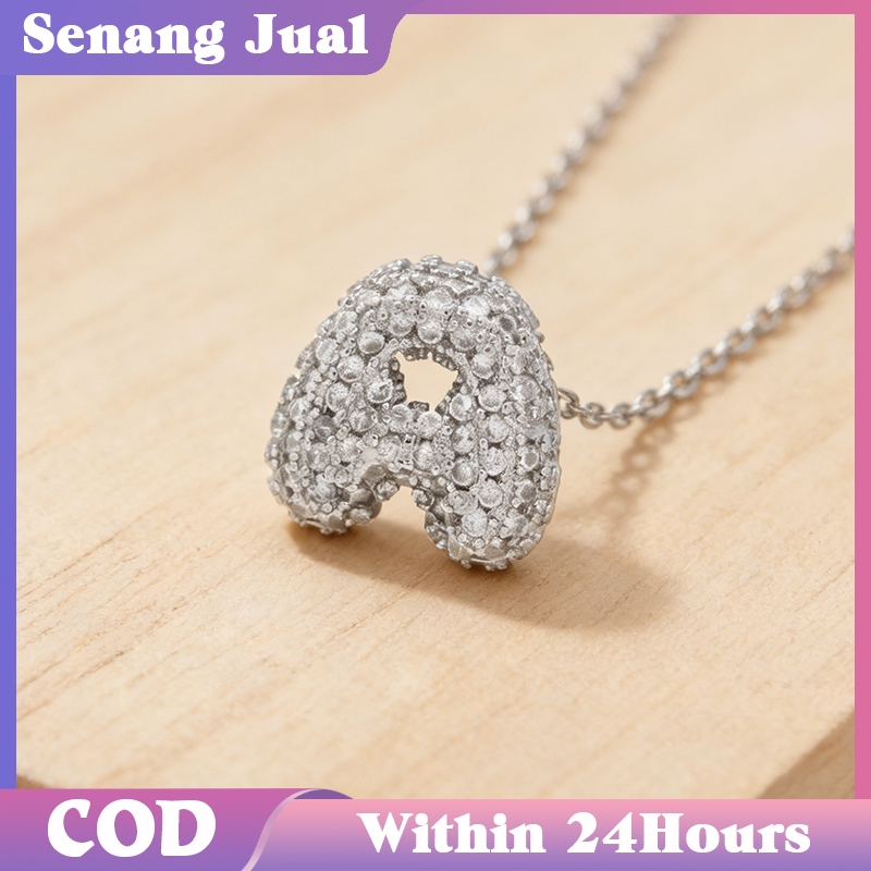 Kalung Liontin Wanita Terlaris / Perhiasan Batu Permata Stainless Steel Diy / Kalung Liontin Logam A