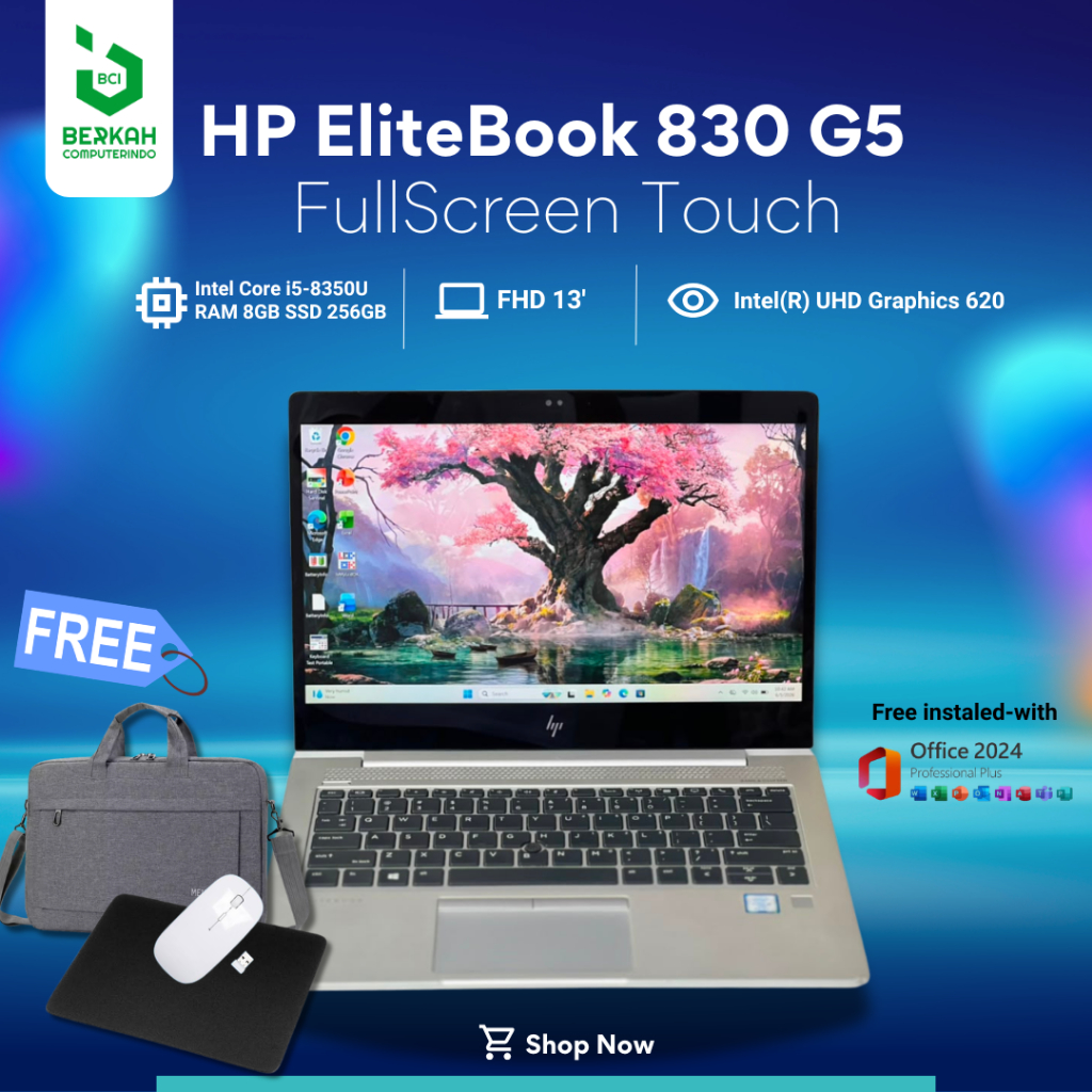 Laptop FullScreen Touch HP EliteBook 830 G5 Intel Core i5 gen8 RAM 8GB SSD 256GB