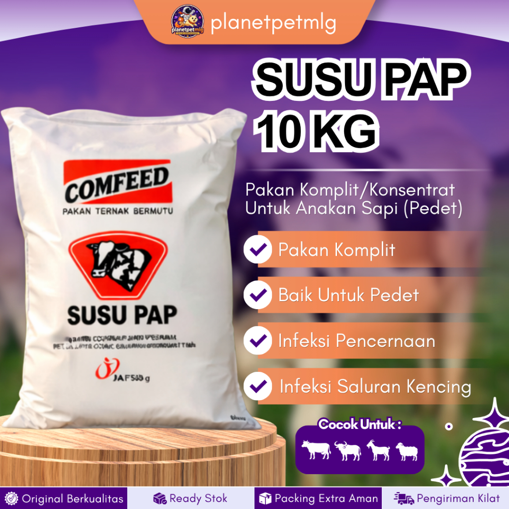 SUSU PAP 10 KG -  Susu Pap Kemasan 10 kg Untuk Hewan Ternak Usia Di Bawah 6 Bulan.