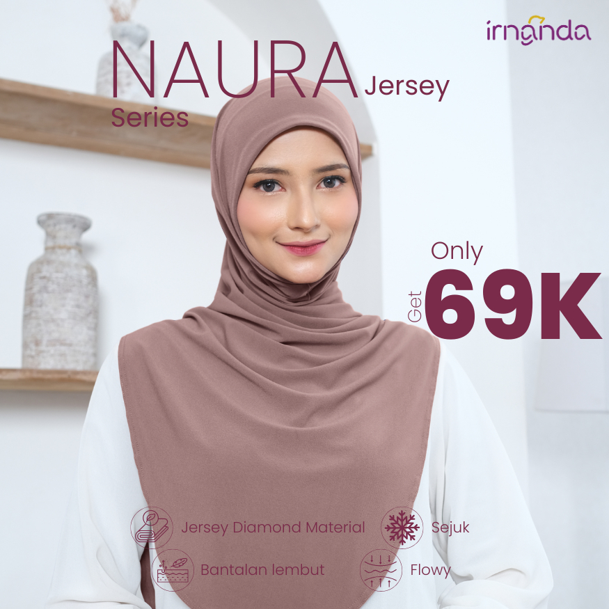 Irnanda Hijab - Naura Bergo Instant Malay Jersey Premium Anti tembem | Milo