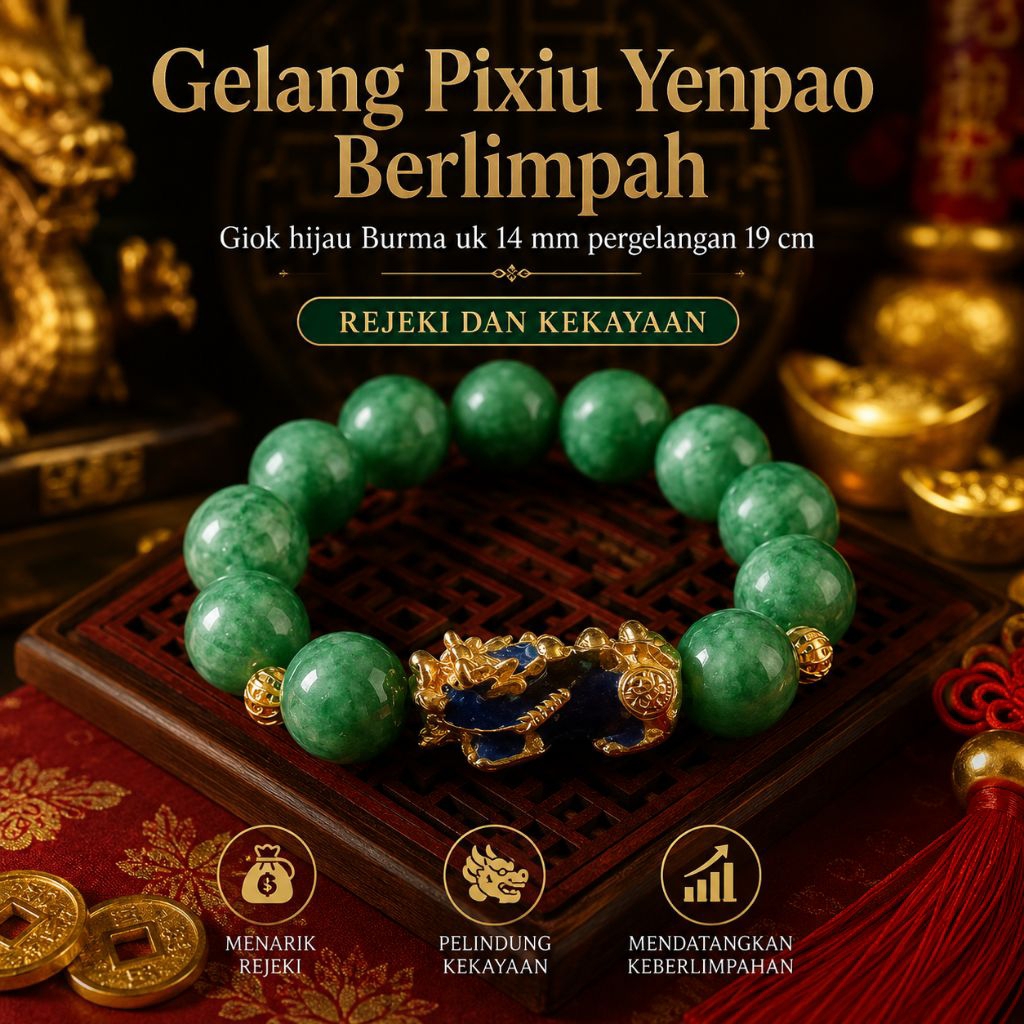 Gelang Giok Pixiu Burma 14 mm