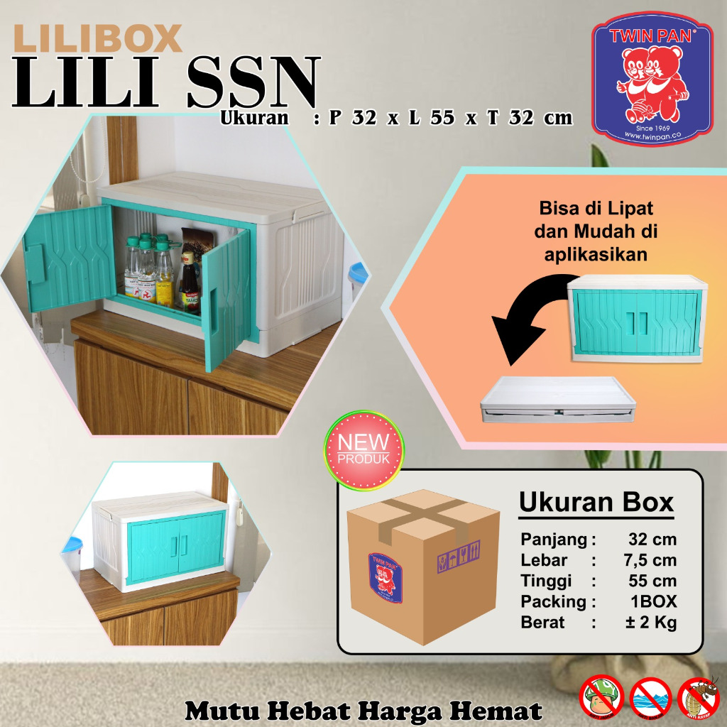 Lemari Plastik Lily Twinpan 1-5 Tingkat Multifungsi Penyimpanan Serbaguna