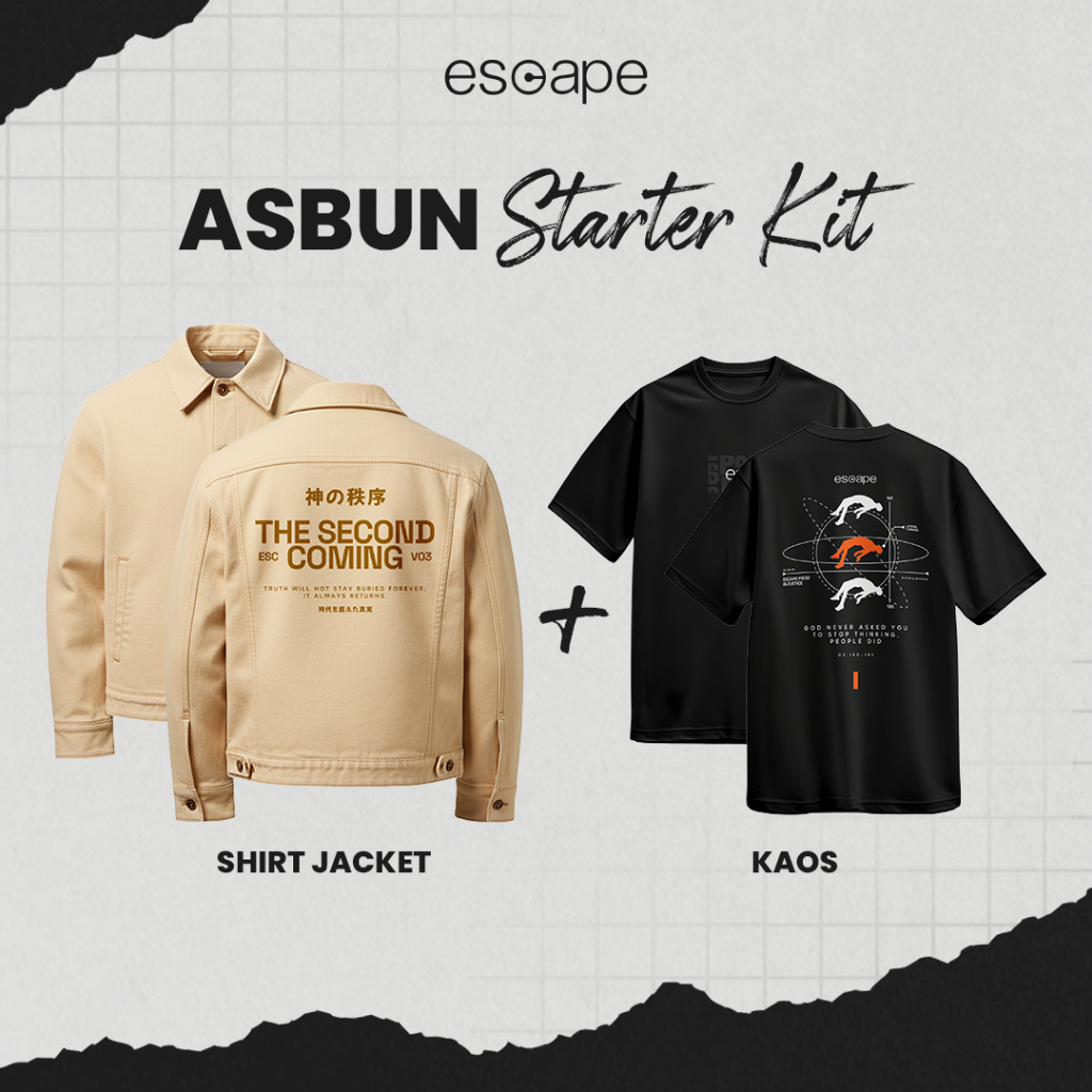 ASBUN Starter Kit - Second Coming Shirt Jacket dan Lateral Orbit T-Shirt - ESCAPE x Antarestar Speci