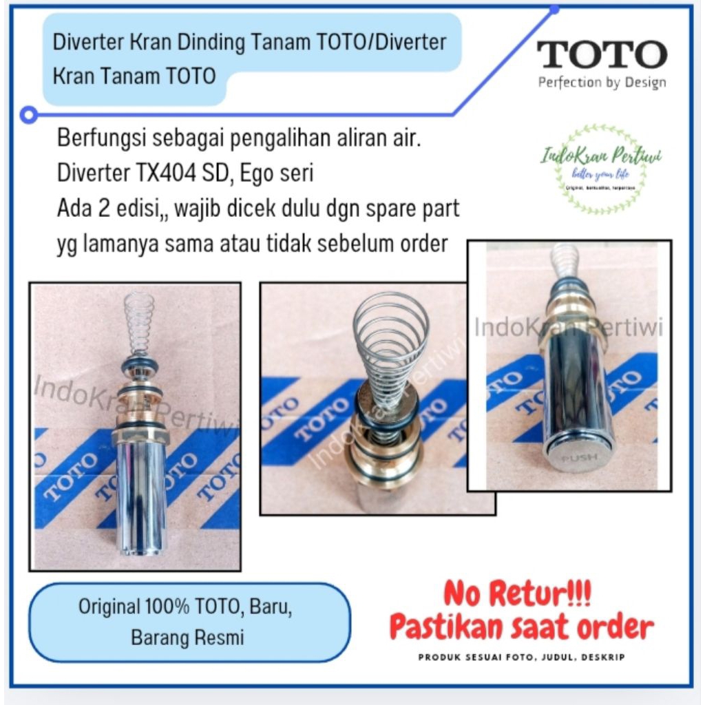 Diverter Kran Dinding Tanam TOTO/Diverter Kran Tanam TOTO Spare Part TOTO