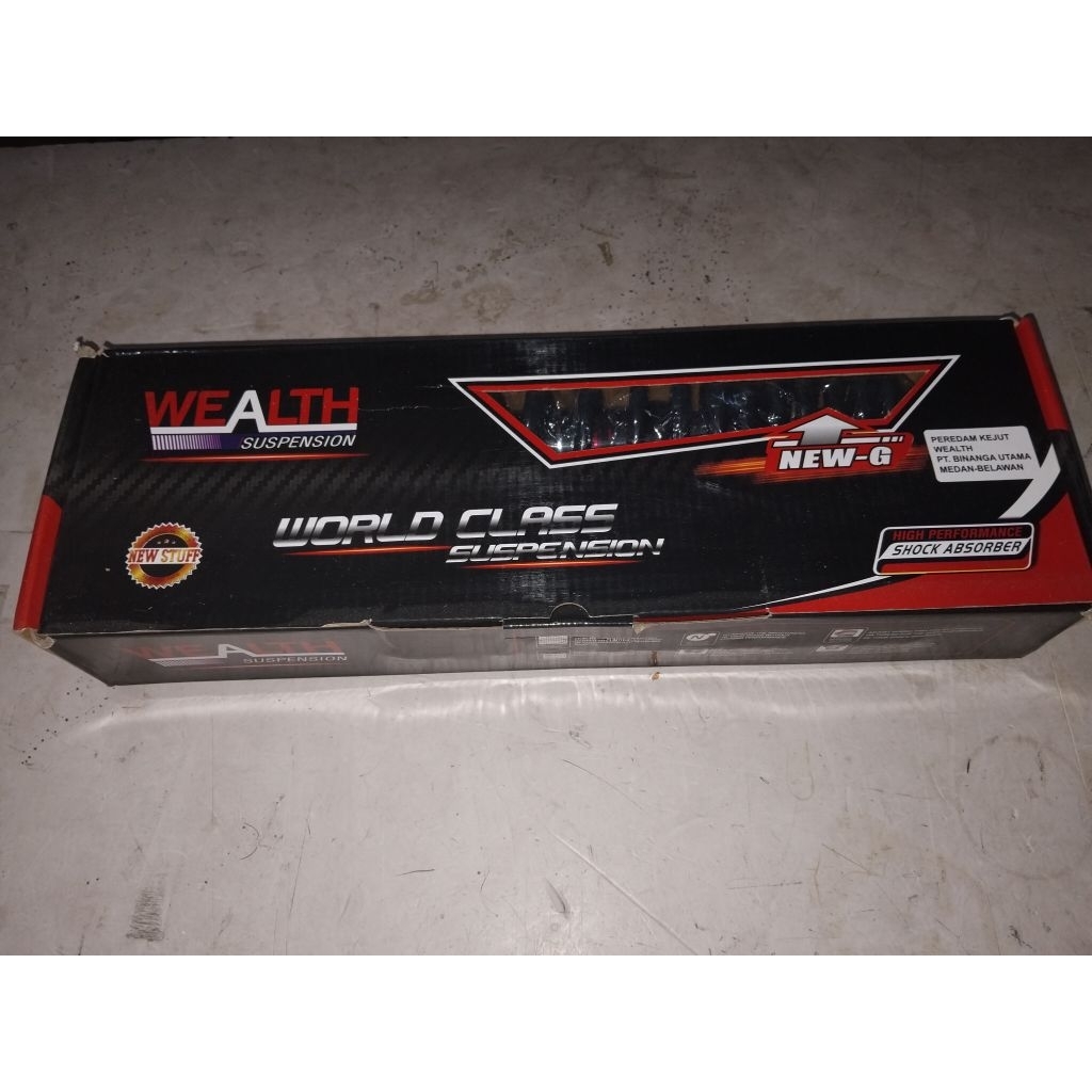 SHOCK BELAKANG WEALTH 360 Black Red /Chrome Red/Black Titanium /Black Black