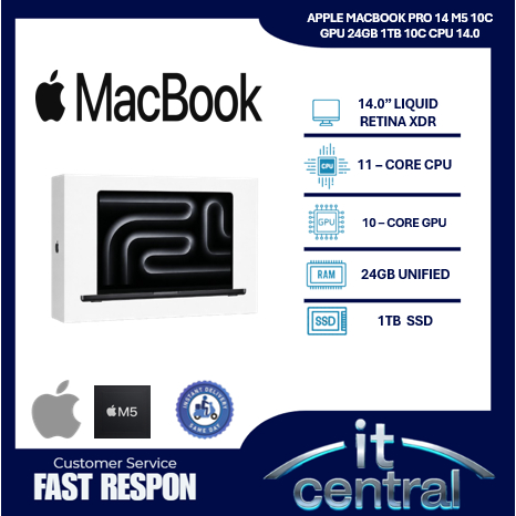 MACBOOK PRO 14 M5 10C GPU 24GB 1TB 10C CPU 14.0 GARANSI RESMI INDONESIA