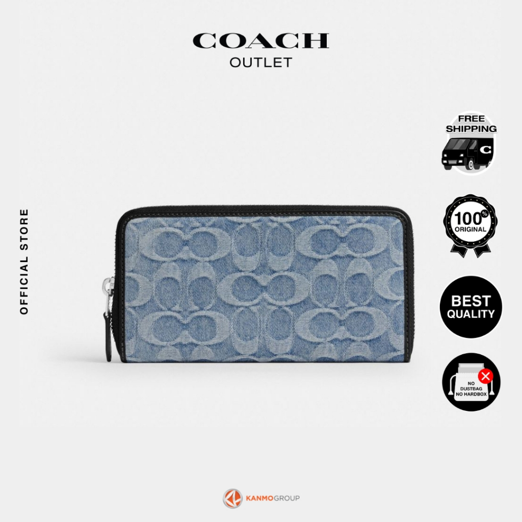 Coach Accordion Wallet In Loved Signature Denim - Dompet Panjang Pria