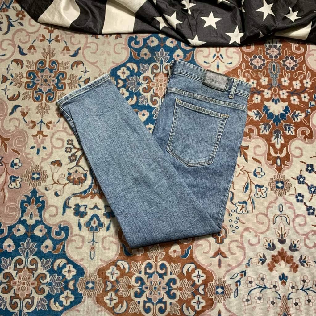RIPPED BLUE JEANS PIECE WORKER REGULAR FIT