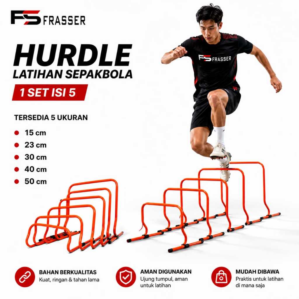 Hurdel Hurdle Hardel Tangga Lompat Latihan  Sepak Bola Futsal Tinggi 50 cm BN01 HRDL ALV 05