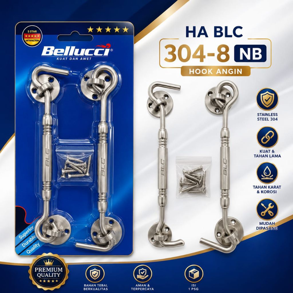 Hak Angin Bellucci 304-8 / Window Hook / Kait Jendela